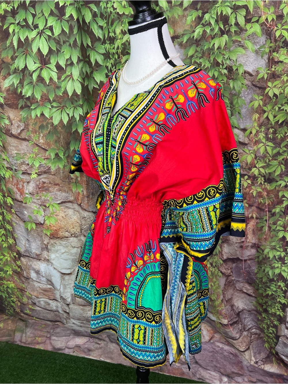 VINTAGE MAMA & PAPA Minidress/Dashiki, One Size - Picture 3 of 9